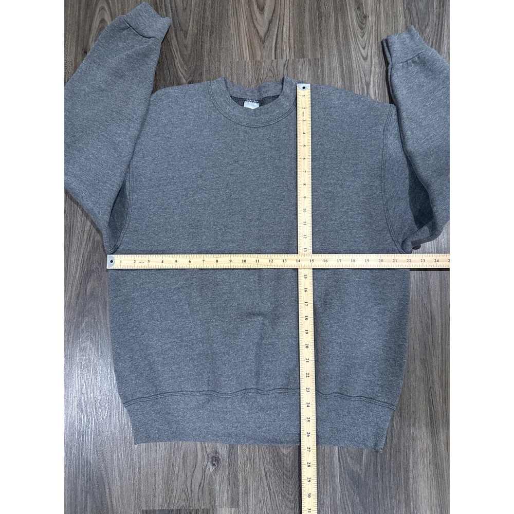 Vintage Ms BVD Gray Crewneck Sweatshirt Gray Blank Large Boxy Made In USA - Picture 7 of 8